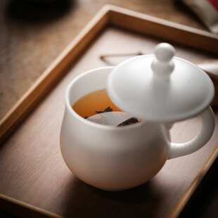 功夫泡茶杯办公室茶水分离杯带盖过滤办公杯带把