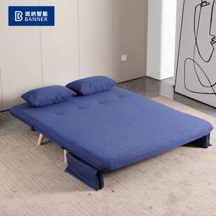 科技布直排沙发床两用可折叠双人客厅小户型书房阳台多功能可变床