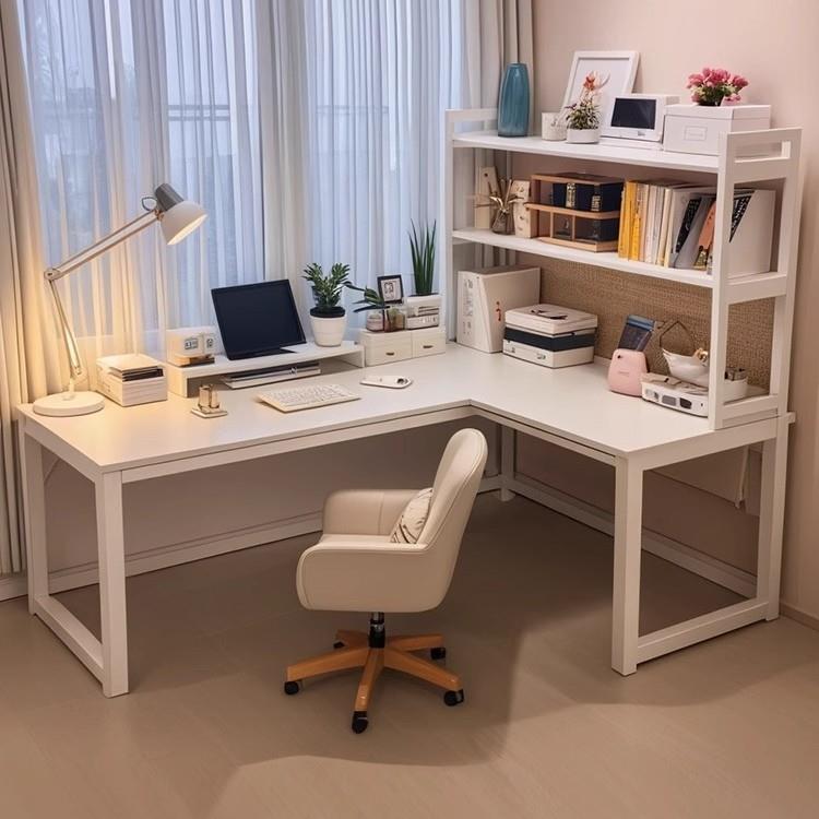 家悦家居工厂店转角电脑桌竞桌双人书桌台式家用桌子组合书架卧室