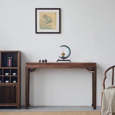 新中式玄关桌轻奢入户条案靠墙实木中堂胡桃木端景台供桌案几窄桌