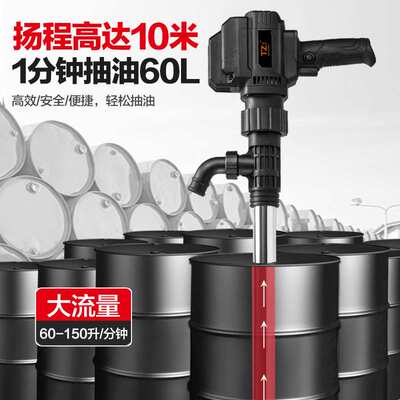 手提式快速抽油泵220v插电无刷电机大功率高粘稠化工液体插桶泵