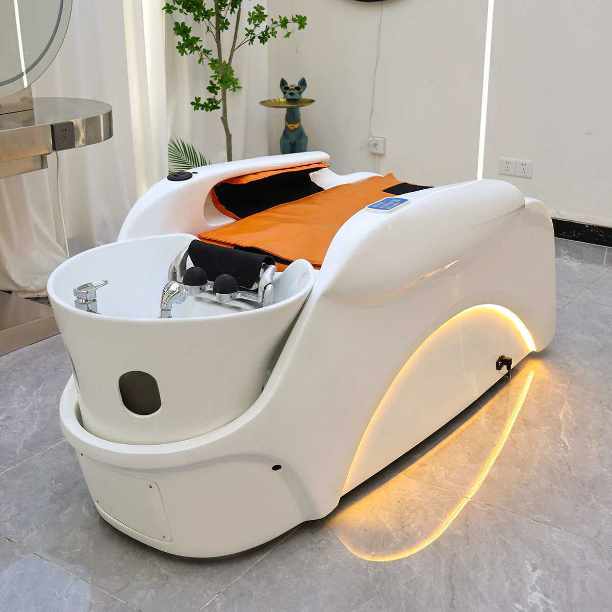 全自动智能电动按摩头疗洗头床理发店美发发廊专用冲水水循环熏蒸