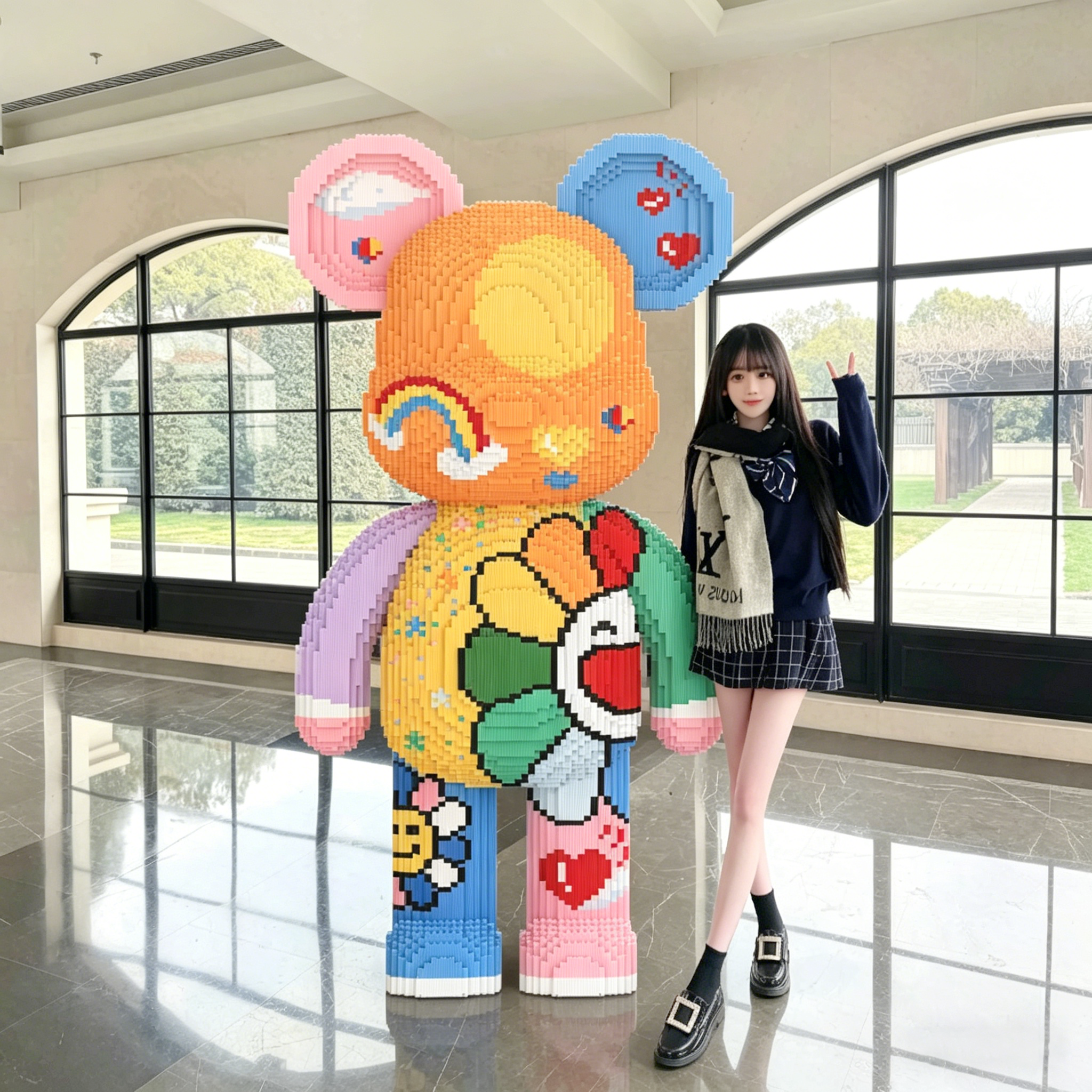 一米超大积木熊拼图拼插积木儿童玩具14岁以上积木高难度成人摆件
