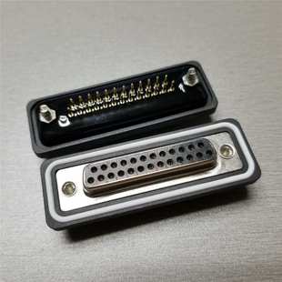 DB25pin直插防水母座 防水等级IP67并口d-sub25pin母头连接器