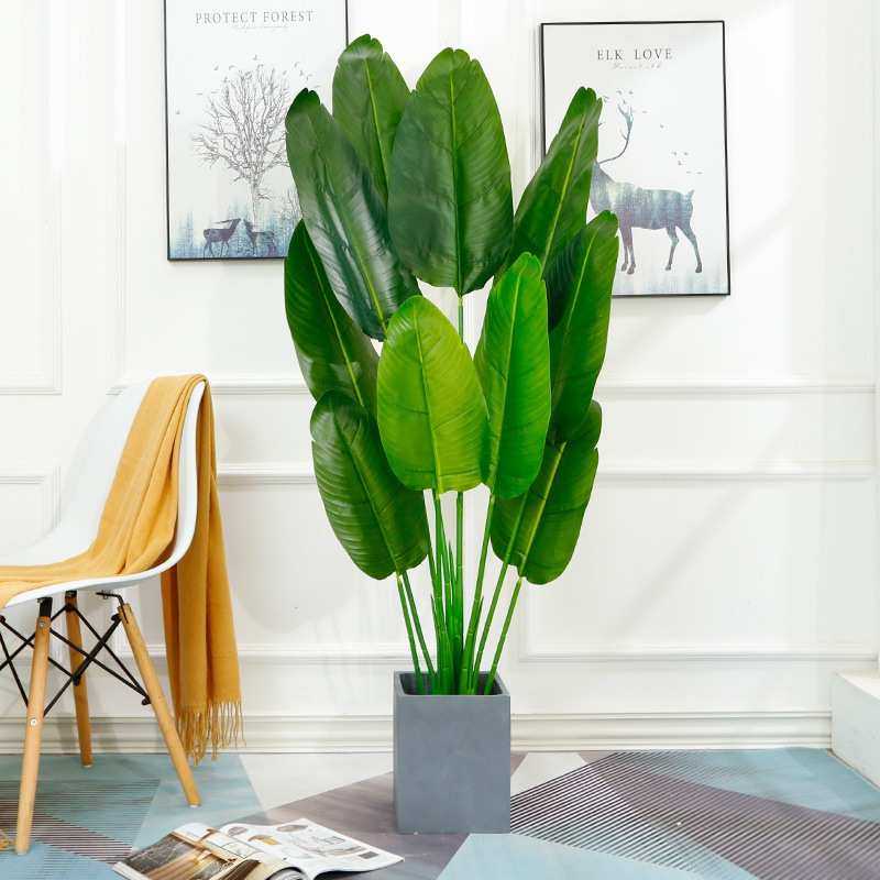 Artificial fake flowers potted green plants large trees1.2