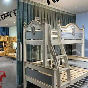 全实木上下床错位型两层上下铺木床子母床1米5双人床高低床儿童床