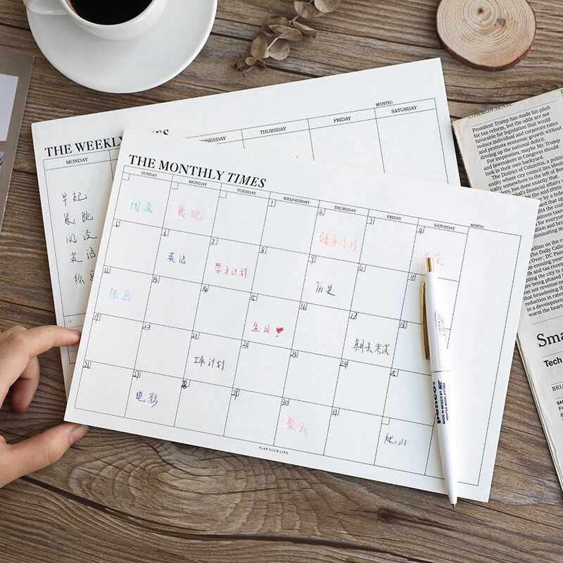 创意简约周计划表可撕办公日程本2024年时间管理学习打卡月计划本