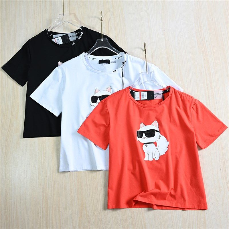 思琪女装 252/24 领口刺绣字母胶印卡通猫咪圆领宽松短款短袖T恤,女装/女士精品,T恤,淘宝优惠券,粉丝福利购,淘宝优惠卷