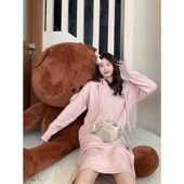 甜美温柔胖mm秋冬2023休闲宽松遮肉针织洋装 肉卷家微胖大尺码 女装