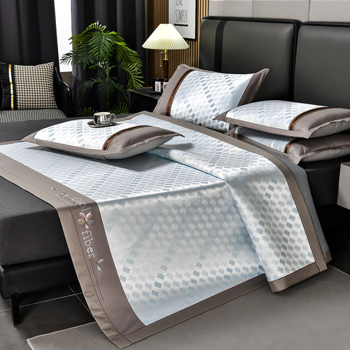 2023新款感凉席床垫冬夏两用冰丝席可机洗水洗夏季床单款三件套