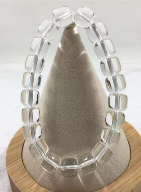 天然茶白水晶手链全净体桶珠南瓜珠老型珠男女款单圈手串送礼物