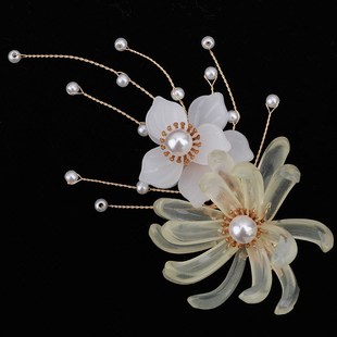 古风汉服发夹女边夹头饰对夹小清新花瓣古装 发饰大气造型夹子A23