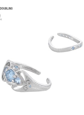 谜瞳拉丝戒指女小众设计轻奢高级感开口可调节情侣对戒男配饰礼物