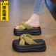 厚底增高7CM小个子拖鞋 软底国风一字拖 34夏外穿2025新款 女小码