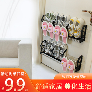 防盗门门上鞋架除臭双层家用门口简易磁吸收纳架门后壁挂式粘贴架