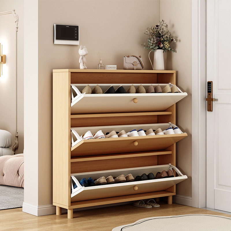 鞋柜家用门口新款2024爆款翻斗玄关柜入户门外大容量实木一体鞋架,收纳整理,鞋子收纳架,淘宝优惠券,粉丝福利购,淘宝优惠卷