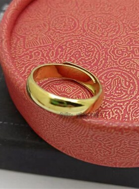 手工定制定做港码15到20号纯黄铜活口5毫米面宽光面戒指指环