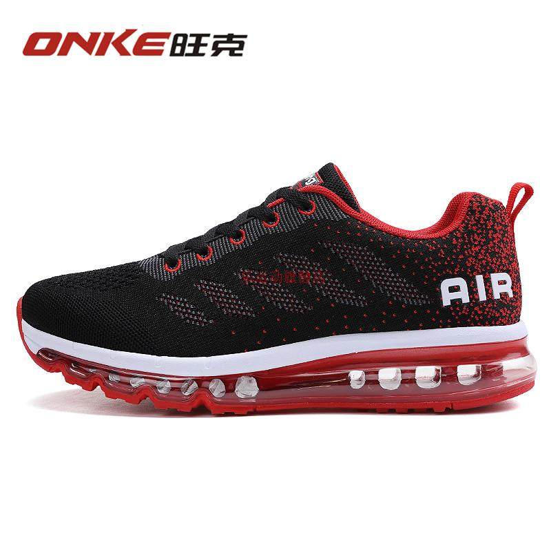 全掌气垫减震跑步鞋夏季男鞋运动鞋女休闲鞋飞织网布鞋情侣款旅游