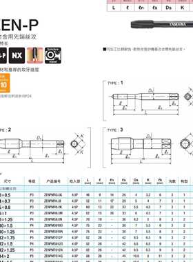 进口YAMAWA ZEN-B ZEN-PM8 镍合金螺旋先端丝攻可攻HRC45°