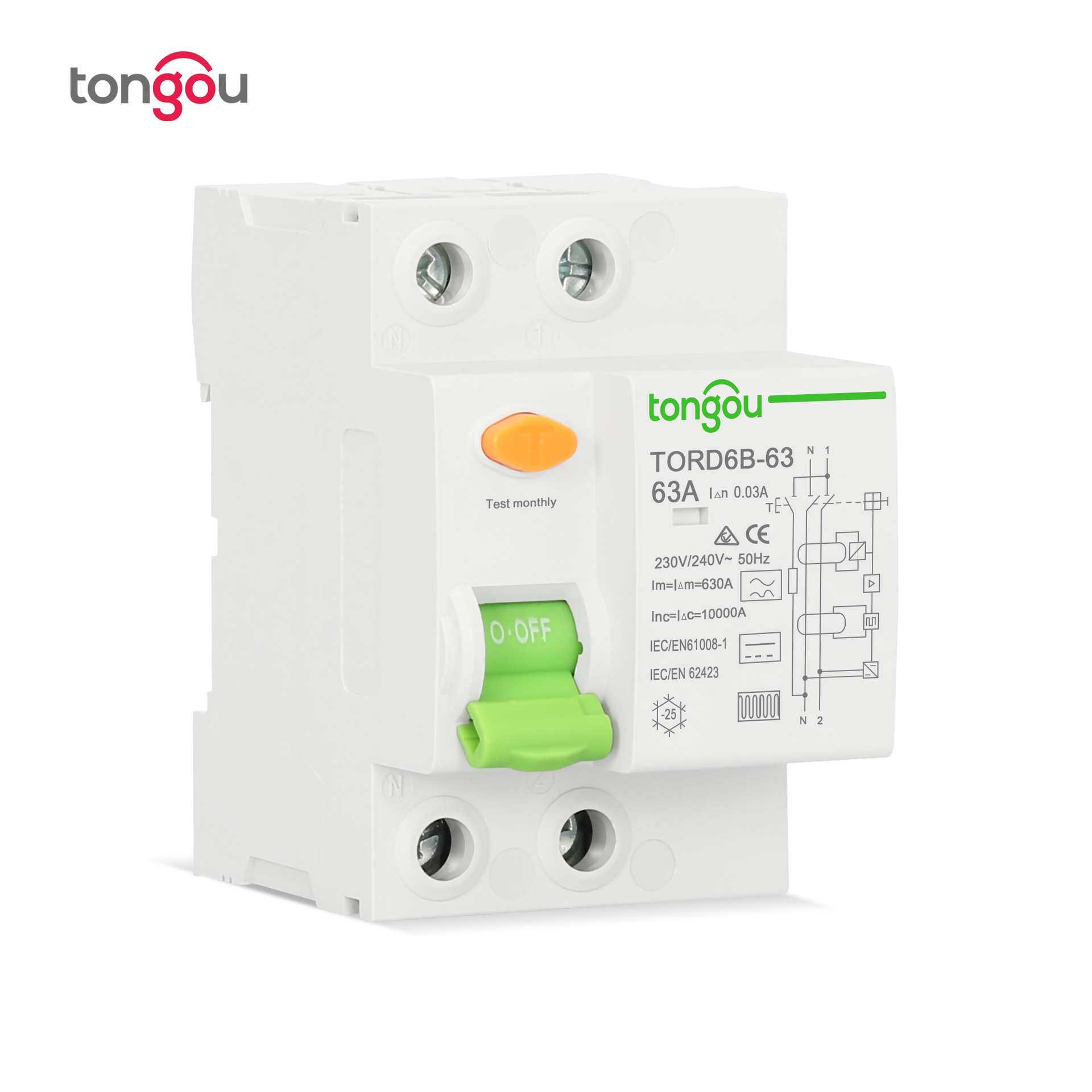 B型漏电保护器漏电断路器2P63A漏电保护开关10KA光伏RCC