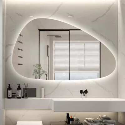 Irregular smart stepless dimmingbathroom led mirror