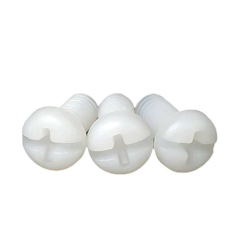 M2.5-M5现货白色尼龙 PA66圆头十一字尼龙螺丝  盘头十一尼龙螺丝