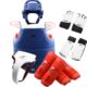 全套定型跆拳道护具七蓝双件套头盔护红胸 护裆 穿面 儿童套装