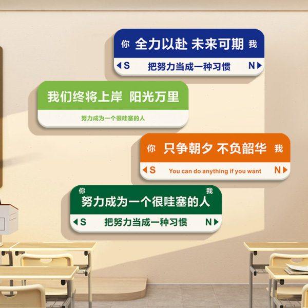 小学教室装饰学习励志标语高三中考班级文化墙布置神器自习黑板报,家居饰品,文化墙贴,淘宝优惠券,粉丝福利购,淘宝优惠卷