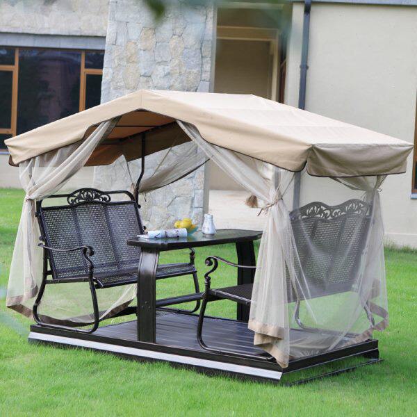 花园休闲吊椅摇椅动户外阳台室外露台防水四人轻奢秋千庭院藤编