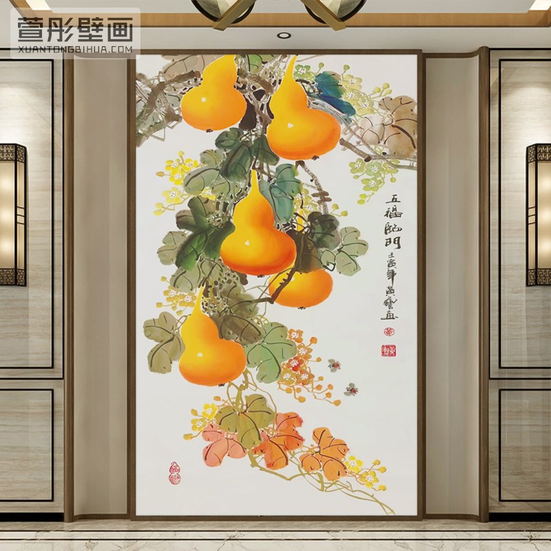 现代简约轻奢背景墙布玄关竖版走廊D复式挑高装饰壁纸无缝定制壁