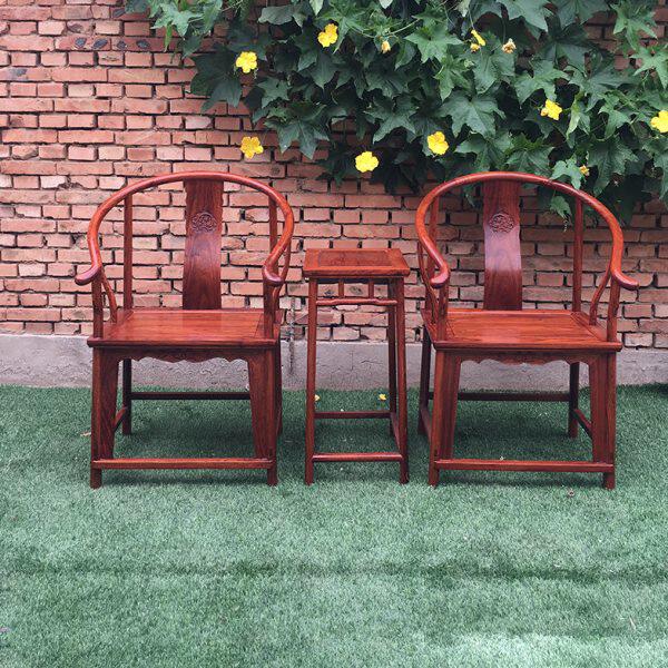 紫檀太师椅茶梨圈椅三件套刺猬红木家具木实木椅子官帽椅中式椅花