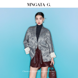 MNGATA G./曼加塔【山暮云灰】早秋新中式国风古韵绵羊毛外套