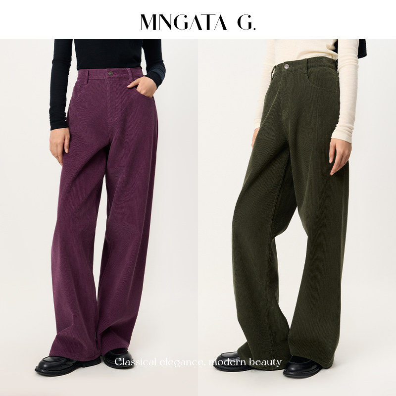 MNGATA G./曼加塔【缤纷条绒裤】秋冬纯棉百搭新中式国风裤子