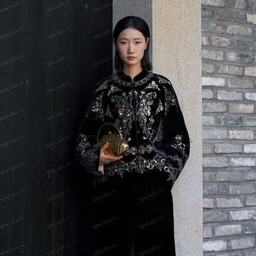 MNGATA G./曼加塔【真丝·满绣金蝶】桑蚕丝新中式中国风外套