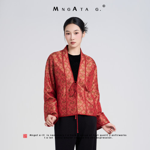 MNGATA G./曼加塔【宋锦·鸿运图】真丝新中式中国风外套秋冬