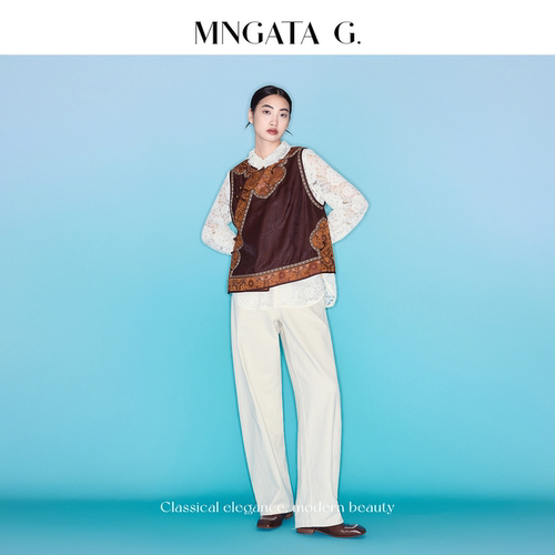 MNGATA G./曼加塔【红云纱·锦瑟】非遗桑蚕丝新中式马甲5080239