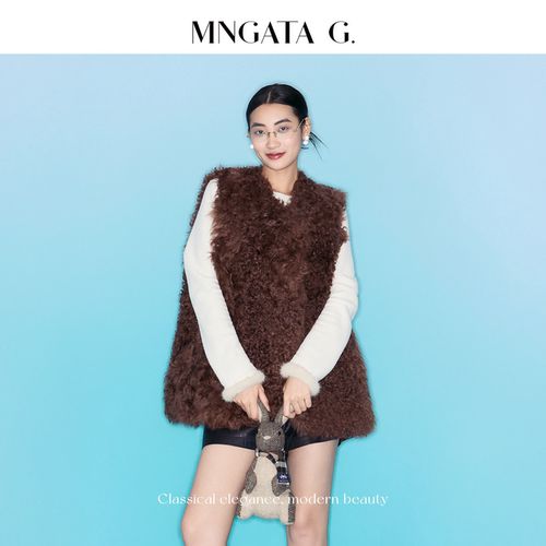 MNGATA G./曼加塔【蜀锦·敦煌石窟】双面穿新中式羊羔毛马甲