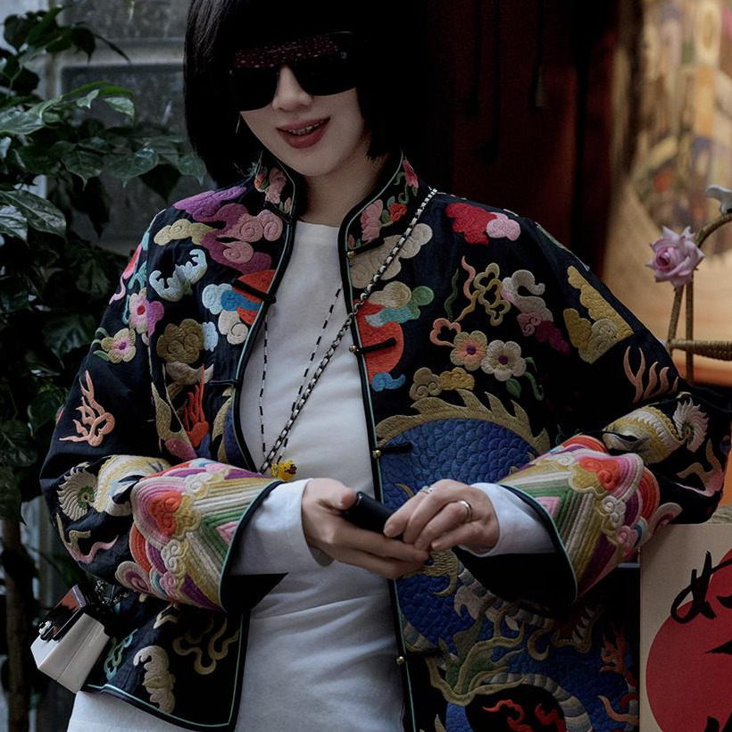 MNGATA G./曼加塔【苗绣非遗·凤鸣朝阳】春款新中式真丝开衫外套