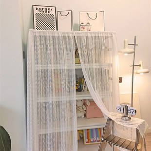 褶皱魔术贴防尘帘衣柜遮挡帘书柜书架鞋 柜帘子橱柜柜子简约门帘