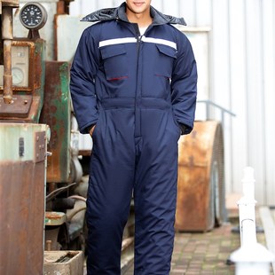 冬季 带帽防寒连体工作服棉服加厚保暖冷库户外低温劳保棉袄棉衣