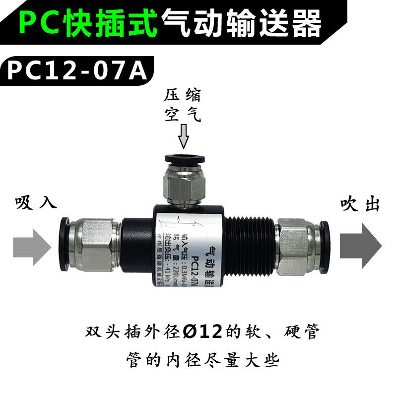PC0804A,PC1004A,PC1005A,PC1205A,PC1206A铝质快插式气动输送器