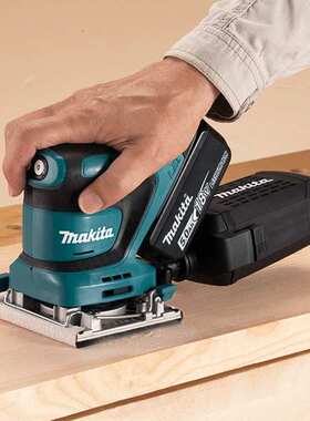 makita牧田锂电砂纸机DBO482家具木工打磨砂方砂DBO480充电砂光机