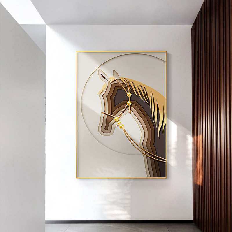 现代轻奢玄关客厅装饰画带led灯画竖版马到成功客厅走廊过道挂画,鲜花速递/花卉仿真/绿植园艺,其它园艺用品,淘宝优惠券,粉丝福利购,淘宝优惠卷