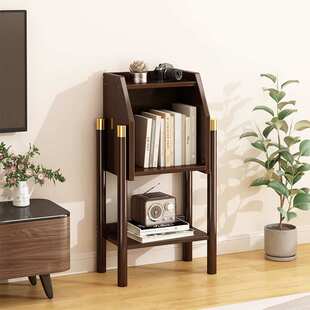 床头书架简约书柜北欧窄边柜落地式置物架卧室家用书橱储物收纳架