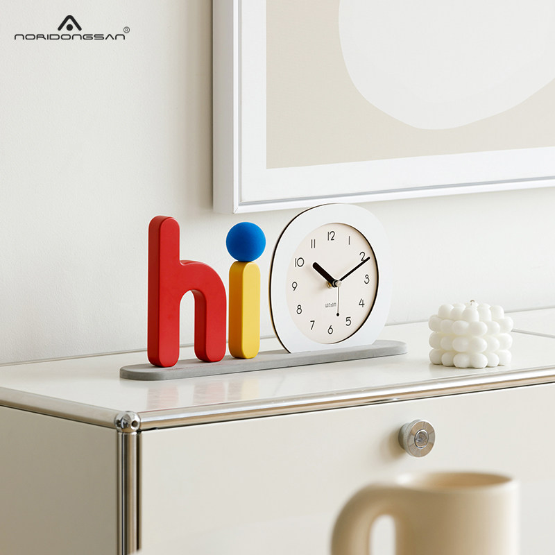 屋准奶油风客厅创意时钟桌面装饰摆饰现代简约闹钟卧室个性座钟,家居饰品,座钟,淘宝优惠券,粉丝福利购,淘宝优惠卷