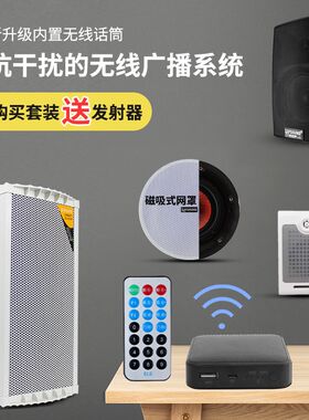 店铺无线音响蓝牙吸顶音箱套装店面壁挂会议天花喇叭音柱背景音乐