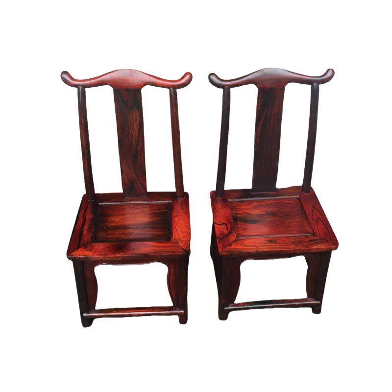 老挝大红酸枝木官帽椅子红木住宅家具交趾黄檀客厅办公室休闲坐具