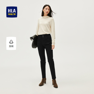 海澜之家五袋款 子女装 牛仔裤 小脚加绒加厚保暖裤 秋冬新修身 HLA