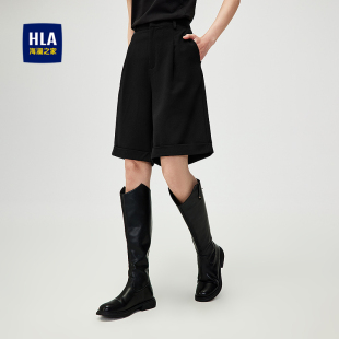 春夏新款 短裤 宽松含莱赛尔时尚 裤 HLA 子女装 海澜之家休闲西装