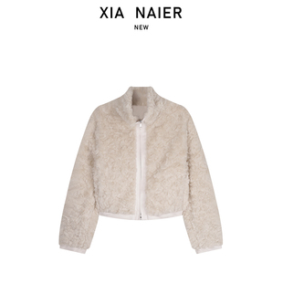 D7789 25秋冬环保皮草羊羔毛拉链外套 小夏推荐